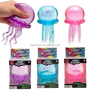 ของเล่นบีบปลาหมึกเจลลี่ฟิช ของเล่นน้ำชายหาด ของเล่นบีบปลาหมึก TPR ของเล่นบีบคลายเครียด ของเล่นบีบปลาหมึกจำลอง ของเล่นบีบคลายเครียดสำหรับเด็ก - Product Image 1