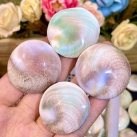 Artisanat en cristal naturel en gros, pierre de coquille de haute qualité, pierre de paume pour la décoration et les cadeaux