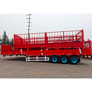 JOZOTG 4 Ejes Valla de Pared Alta Lateral Animal Ganado Transporte <span class=keywords><strong>Jaula</strong></span> Carga Semi Camión Remolque - Product Image 6