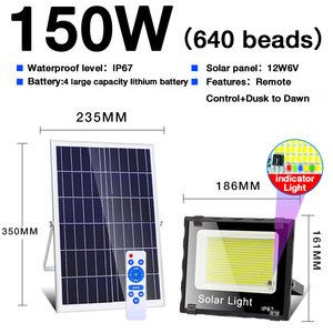 Top bán độ sáng cao IP65 không thấm nước vườn năng lượng mặt trời <span class=keywords><strong>LED</strong></span> <span class=keywords><strong>FLOOD</strong></span> LIGHT 10W đến 400W với bộ đếm thời gian cho đèn lũ ngoài trời - Product Image 5