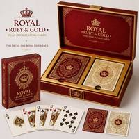 Cartes à Jouer Familiales Haut de Gamme avec Estampage à Chaud Doré, Designs Personnalisés Écologiques, Boîte Rigide en Papier de Luxe avec Finition Vernie