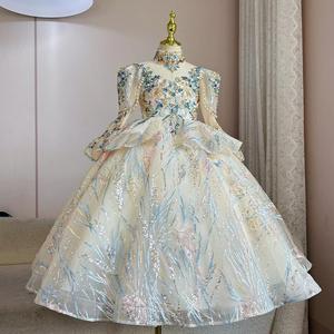 <span class=keywords><strong>Abito</strong></span> Formale per Ragazze, Design di Nicchia di Alta Gamma, Vestito da Principessa in <span class=keywords><strong>Tulle</strong></span> a Maniche Lunghe con Fiocco, Stile Sfilata - Product Image 3