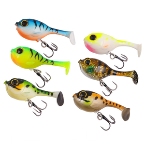 9.5g 6.2cm naufrage leurre de pêche en plastique souple avec hameçons triples barbelés leurres de pêche à la traîne queue de Silicone truite plongée leurres de pêche - Product Image 1
