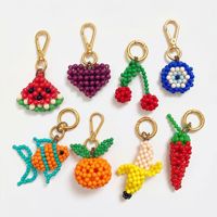 Nouvelles breloques de la série Fruits Pomme Pastèque Cerise, pendentifs en alliage, ornements colorés en perles de rocaille, bijoux DIY pour lacets