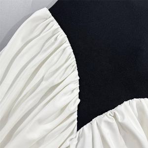 Abito da Donna Sexy con Spalle Scoperte e Patchwork, Vestito Elegante con Coulisse per Feste Serali - Product Image 6