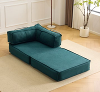 Canapé-lit convertible en chenille, style minimaliste italien, antidérapant, pliable, grand lit de jour rectangulaire en éponge, idéal pour les animaux de compagnie - Grande vente