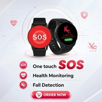 Montre connectée 4G pour personnes âgées avec écran AMOLED, surveillance de la fréquence cardiaque et de l'oxygène sanguin (SpO2), détection de chute, suivi GPS+LBS, étanchéité IP67, alerte médicale et IA