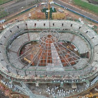 Construction de toits de stades sportifs en structure métallique préfabriquée