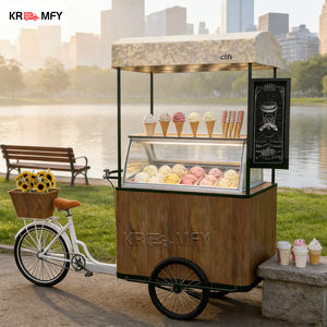 Tricycle à café à poussée manuelle, nouveau design, pour café mobile, camionnette à glace, chariot de vente ambulante - Product Image 6