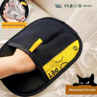 Gant de nettoyage pour animaux de compagnie multifonctionnel antidérapant de luxe GS, à poils double face, adsorption, éponge épaisse