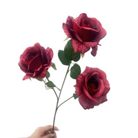 Grands tiges de fleurs artificielles en soie, fausses roses pour la décoration des allées de cérémonie de mariage, fleurs artificielles pour hôtels et maisons