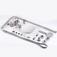 Ensemble mélangeur moderne de robinet de douche de salle de bains de pluie de tréfilage d'acier inoxydable du fabricant Style classique doux brossé pour hôtels