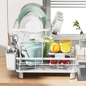 Escurridor de Platos Desmontable de 2 Niveles para Encimera de Cocina con Bandeja de Drenaje - Product Image 2