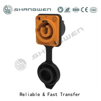 3-Poliger Weiblicher Stecker Männliche Buchse Powercon IP65 Wasserdichter Stecker 20A 250V UL94 V0 PA6 Verriegelung Versilberte Kupferkontakte Schraubverschluss