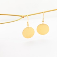 Collier de langue de signe significatif ASL en acier inoxydable plaqué or collier coréen accessoires pièce de monnaie collier de disque rond vente en gros