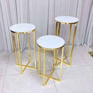 Wedding Pillars <b>Decoration</b> Metal Gold Cake Stands Cylinder Dessert <b>Table</b> Plinths for Party Cylinder Set <b>Decoration</b> - Product Image 3