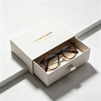 Emballage de lunettes en carton de luxe sur mesure en gros, boîte coulissante artisanale avec ruban