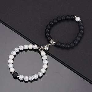 Nouveau Bracelet magnétique rond en perles de pierre naturelle de 8 mm à la mode oeil de tigre pour Bracelet amoureux de Couple S477 - Product Image 5
