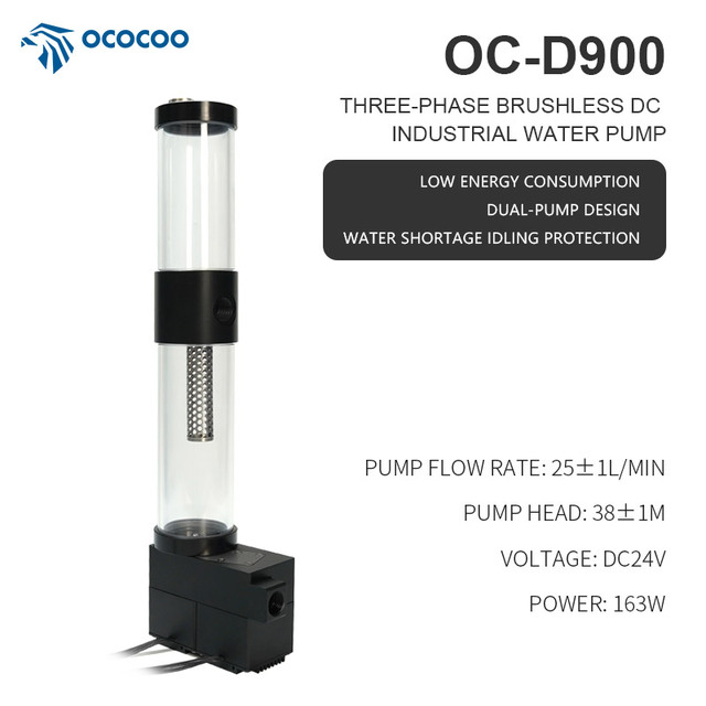 OC-D900 D5 PWM Water Pump Reservoir Combo 1500L/H High Flow 4M Lift for AI Server Liquid Cooling System G1/4 Thread Cooling Kit