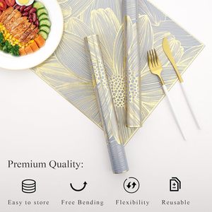Tabletex direct <span class=keywords><strong>de</strong></span> l'usine haute qualité Offre Spéciale napperons en PVC ensemble <span class=keywords><strong>de</strong></span> <span class=keywords><strong>table</strong></span> à manger 6 napperons creux en métal napperons <span class=keywords><strong>de</strong></span> <span class=keywords><strong>noël</strong></span> - Product Image 5