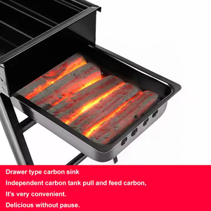 Barbecue à charbon de bois <span class=keywords><strong>portable</strong></span> de style moderne pour l'extérieur en treillis métallique chromé pliable Construction en fer électronique durable - Product Image 2