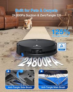 Para ECOVACS DEEBOT T80S Omni Robot Aspiradora y Fregadora con 24,800Pa de Succión, Mopa de Elevación Automática para Alfombras y Protección contra Derrames para el Hogar - Product Image 2