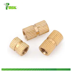 Fastener M3 M4 M5 M6 Hot Melt Through Hole Knurled Brass Screw Nut Copper Knurled Nut