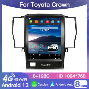 HFMidia Autoradio 12,8 pouces avec écran vertical, unité centrale multimédia vidéo Bluetooth pour Toyota Crown 2006-2009, lecteurs auto sans fil CarPlay - Product Image 2