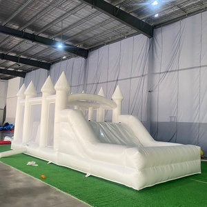 Unisex Inflatable thư bị trả lại Nhà Trắng Inflatable khóa học trở ngại Inflatable Trampoline trò chơi với trượt để bán - Product Image 4