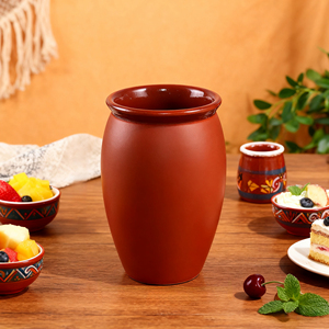 Tradicional hecho a mano de cerámica de barro mexicano arcilla roja auténtico Cantarito De Barro Fiesta Jarritos Mexicanos - Product Image 2