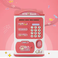 Tirelire électronique ATM authentique pour enfants avec mot de passe, clé et empreinte digitale – Jouet pour économiser de l'argent