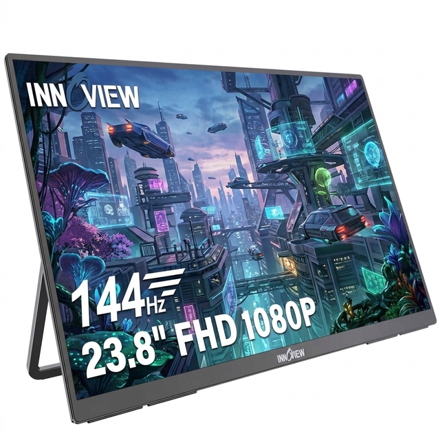 23.8 Inch Portable IPS Monitor FHD 1080P 144Hz With Type C HDMI for All Devices Built-in Speaker External Laptop Screen