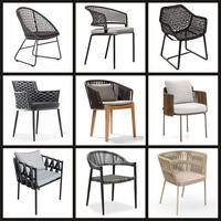 Ensemble de salon de jardin en rotin tressé, trois pièces, style moderne et simple, avec chaise et table mobiles, résistant à l'eau