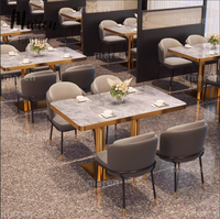 Luxuriöses Kommerzielles Restaurant-Set: Esstisch aus Sinterstein und Metallstühle für Westliche Restaurants, Hotels und Kantinen