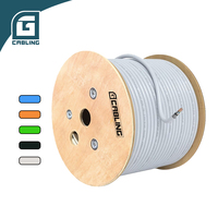 Cable Ethernet LAN Gcabling de 305m (1000 pies) para Elevador, CCTV, Cat6 Flatcat 7 SFTP Cat 6a F/FTP, Exterior, 23AWG, Cobre Sólido, Rollo de Cable