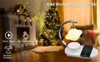 WANRAYW Lampe à LED de protection des yeux de conception unique Saturn Lampe de table à chargeur sans fil plus rapide 10W avec BT