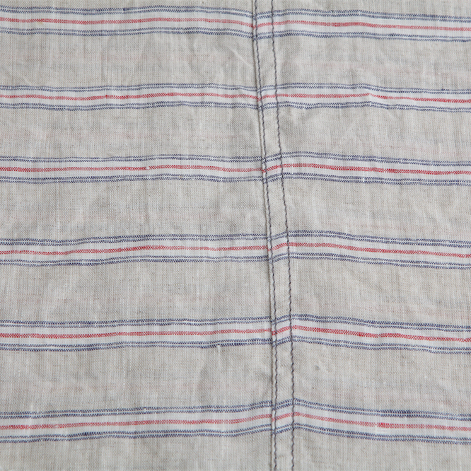 softer 100% linen fabric, 125 gsm, pure European flax, OEKO-Tex certified for garment & T-shirt, nature horizontal stripe