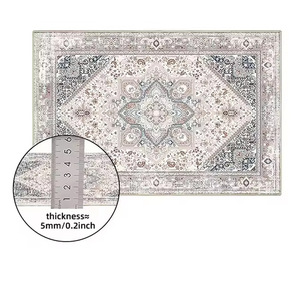 Alfombra Retro para Sala de Estar, Impresa, Plegable, Antideslizante, Lavable a Máquina, Resistente a las Manchas, Fácil de Cuidar, para Sofá y Mesa de Centro - Product Image 3