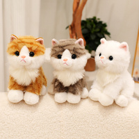 En stock, peluche chat noir et blanc, jouet en peluche chat mignon, jouet en peluche chat réaliste, cadeau pour filles