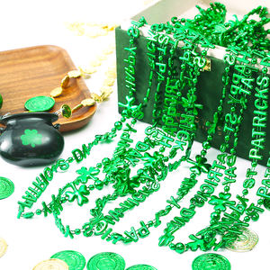 Set Kalung Manik-manik Hijau Cerah, Aksesoris Perhiasan Berlapis-lapis yang Dapat Disesuaikan untuk Hari St. Patrick dan Pakaian Pesta Festival - Product Image 6