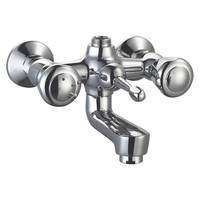 Ensemble de robinet de douche de salle de bain en laiton thermostatique mural à double bouton en chrome brossé moderne pour hôtel et villa