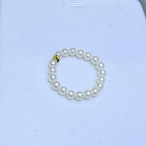 Bague en perles d'eau douce naturelles de Zhuji, 3-4 mm, presque sans défaut, exquise, petite, polyvalente, bracelet à chaîne fine pour femmes - Product Image 3