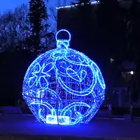 Colgante de cristal led para decoración exterior, forma redonda que cambia de color, bola de luz dmx para Navidad
