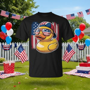 T-shirt con stampa digitale a maniche corte con scollo rotondo e bandiera patriottica degli Stati Uniti per bambini piccoli, 4 luglio - Product Image 3