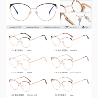 MS 82006 2023 nuevo diseñador de moda para mujer gafas de ojo de gato Metal Anti-Luz Azul miopía gafas ópticas marco logotipo personalizado