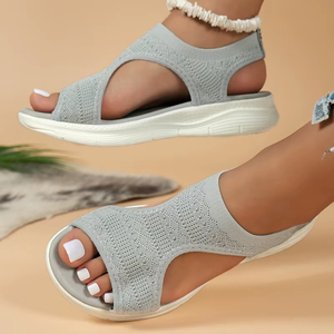 Chaussures pour femmes Été 2025 : <span class=keywords><strong>Sandales</strong></span> de sport décontractées confortables, <span class=keywords><strong>Sandales</strong></span> <span class=keywords><strong>compensées</strong></span> de plage pour femmes, <span class=keywords><strong>Sandales</strong></span> romaines en maille tricotée pour femmes - Product Image 2