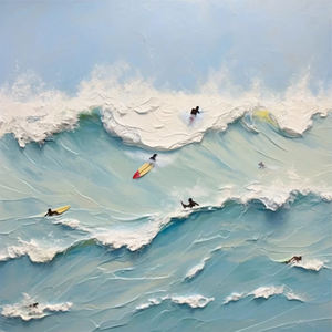 En gros Personnalisé Natation <span class=keywords><strong>Surf</strong></span> <span class=keywords><strong>Peinture</strong></span> Texture Mur Art Heureux Côte <span class=keywords><strong>Peinture</strong></span> sur Toile Base pour Hôtel Décor - Product Image 5
