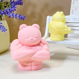 הגעה חדשה שרירים סיליקון דוב בצורת עובש לנרות ארומתרפיה - Product Image 3