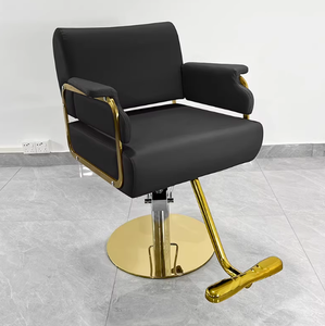 Moderner Schwarz-Goldener Friseurstuhl für Damen und Herren Chinas Bester Hersteller Großhandel Friseur- und Barbier-Stühle - Product Image 4