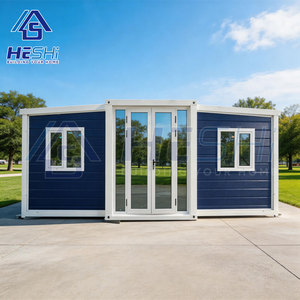 Maison conteneur préfabriquée extensible en acier léger 40 pieds 20 pieds, 1 2 3 4 5 chambres, pliable, maison modulaire, unité d'habitation complémentaire, en vente - Product Image 1